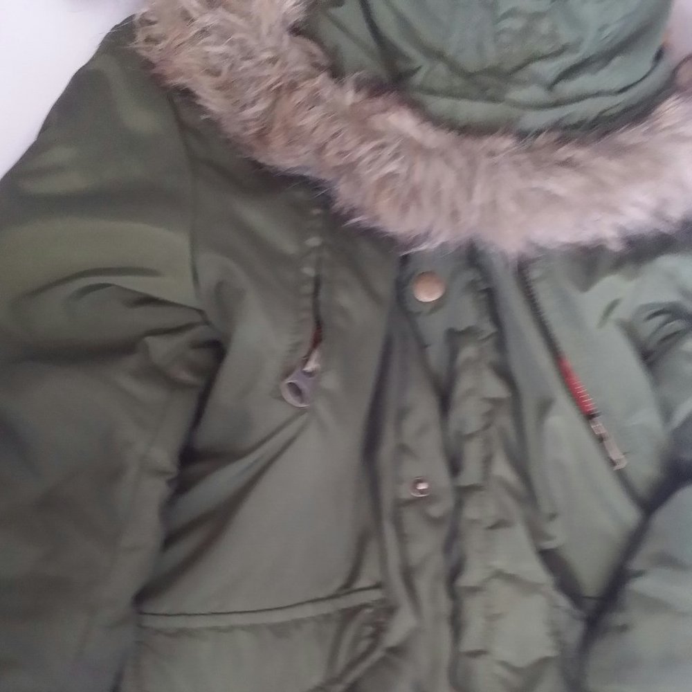 BOYS H&M KHAKI DETACHABLE HOOD PADDED PARKA COAT JACKET KIDS- POLY BAG UP 1 LB
